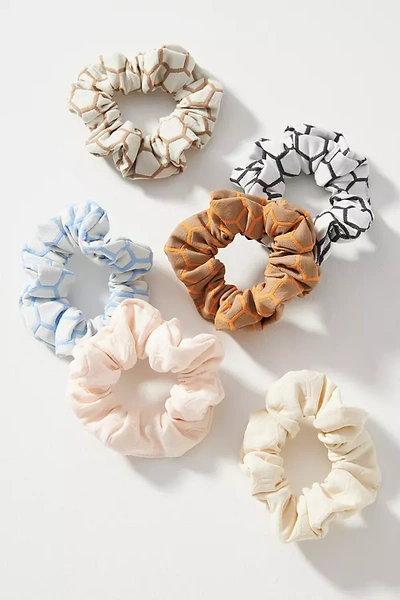 By Anthropologie Honeycomb Scrunchies, Set Of 6 In Multicolor