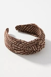 By Anthropologie Everly Dotted Knot Headband In Brown