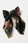 By Anthropologie Watercolor Floral Hair Bow In Green