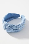 By Anthropologie Everly Pleated Pearl Knot Headband In Blue