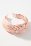 By Anthropologie Textured Trim Knot Headband In Pink