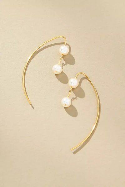 By Anthropologie Mixed Stone Threaded Earrings In White