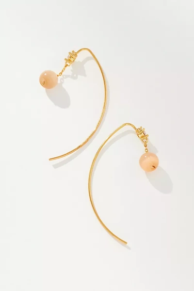 By Anthropologie Mixed Stone Threaded Earrings In Pink