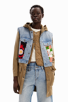 DESIGUAL 2-IN-1 EMBROIDERED HYBRID PARKA