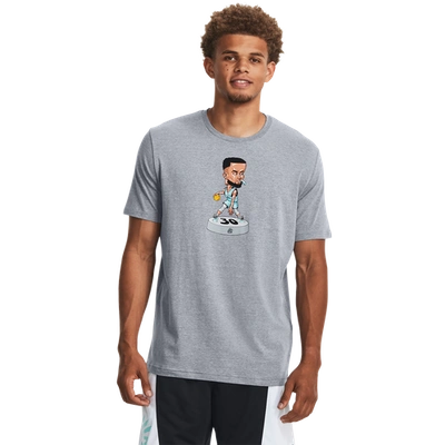 Under Armour Mens  Curry Bobble Head T-shirt In Black/grey