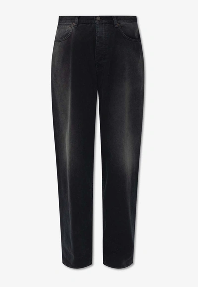 Balenciaga Basic Five-pocket Baggy Jeans In Black