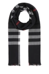 BURBERRY BURBERRY UNISEX EMBROIDERED WOOL BLEND SCARF