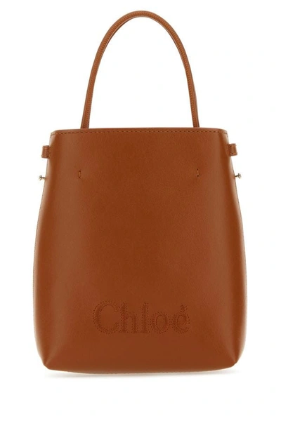 Chloé Chloe Woman Caramel Leather Micro Sense Handbag In Brown