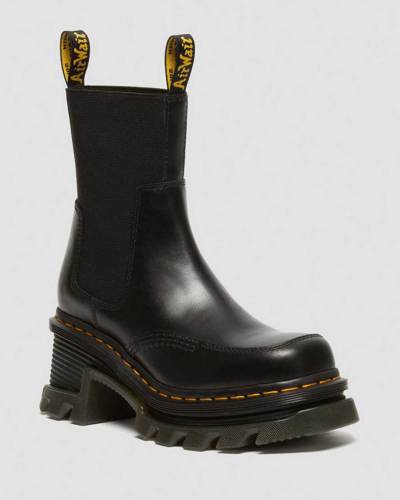 Dr. Martens' Corran Chelsea Atlas Leather Heeled Boots In Schwarz