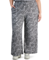 BAR III TRENDY PLUS SIZE SNAKESKIN-PRINT PULL-ON PANTS, CREATED FOR MACY'S