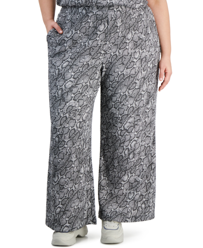 Bar Iii Plus Size Snakeskin Print Top Pull On Pants Created For Macys In Jess Snake