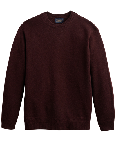 Pendleton Men's Shetland Wool Crewneck Sweater In Burgundy