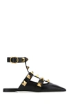 VALENTINO GARAVANI VALENTINO GARAVANI WOMAN BLACK LEATHER ROMAN STUD BALLERINAS