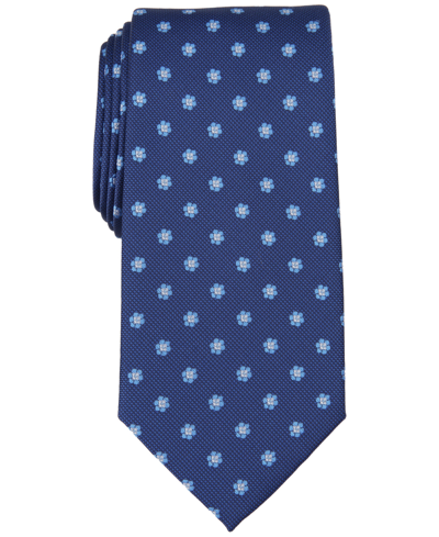 Club Room Men's Burnell Classic Floral Neat Tie, Created For Macy's In Navy
