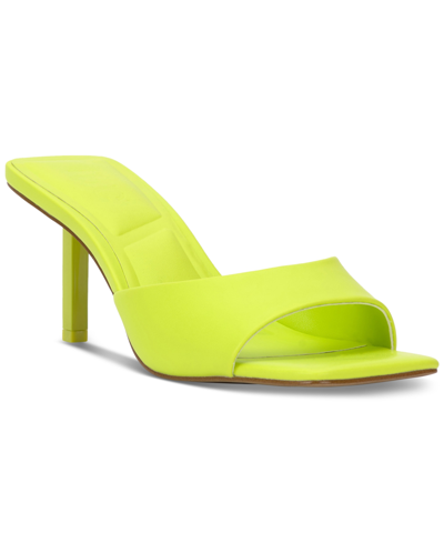 Inc International Concepts Dalea Slide Dress Sandals, Created For Macy's In Citron Smooth