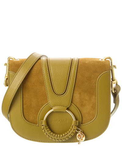 See By Chloé Hana Small Leather & Suede Crossbody In Green