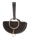 SEE BY CHLOÉ SEE BY CHLOÉ MARA HALF MOON LEATHER & SUEDE CLUTCH