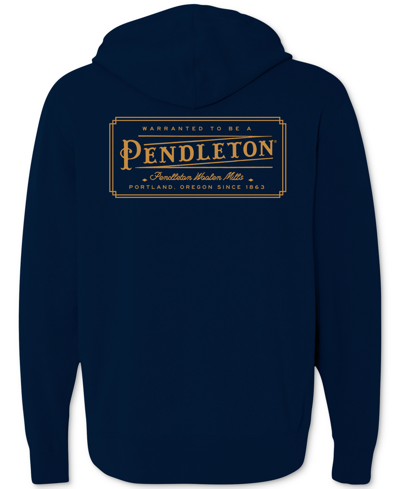 Pendleton Men's Heritage Long Sleeve Logo Graphic Hoodie In Navy Blazer,gold