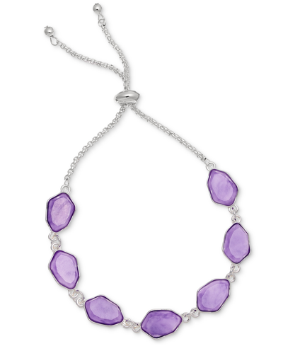 Style & Co Colored Stone Slider Bracelet, Created For Macy's In Lavender