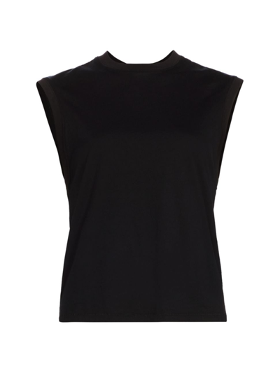 Frame Le High Rise Cotton-jersey Tank In Black