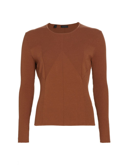 Saks Fifth Avenue Women's Rib-knit Crewneck Top In Mocha