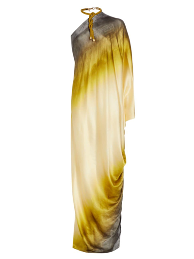 Silvia Tcherassi Women's Inu Silk Ombré Maxi Dress In Amber Watercolor