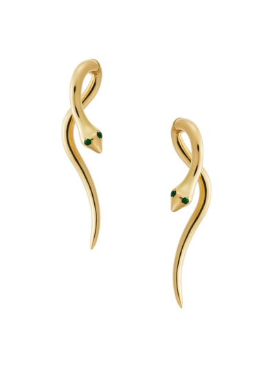 Ileana Makri Women's Snakes Boa 18k Yellow Gold & Emerald Earrings