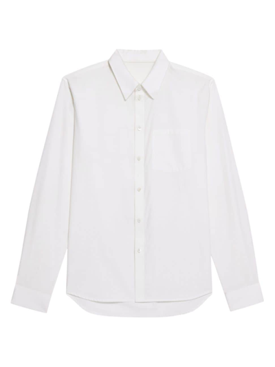 Helmut Lang Classic Cotton Relaxed Fit Button Down Shirt In White