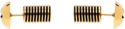 Balenciaga Gold Garage Screw Earrings In 0604 Antique Gold