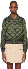 MAX MARA KHAKI BSOFT REVERSIBLE DOWN BOMBER JACKET