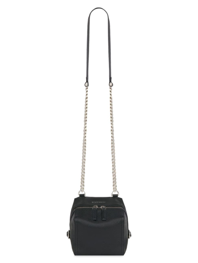 Givenchy Men's Mini Pandora Bag In Grained Leather With Chain In Black