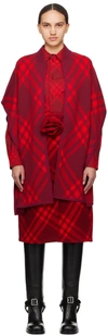 Burberry Woman Cape Garnet Size Onesize Wool In Ripple/ Pillar