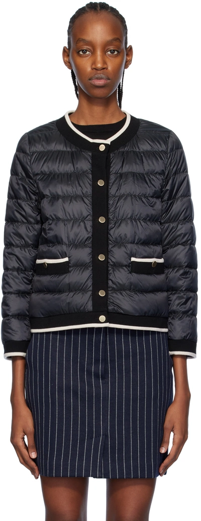 Max Mara Water-resistant Canvas Short Jacket In Black