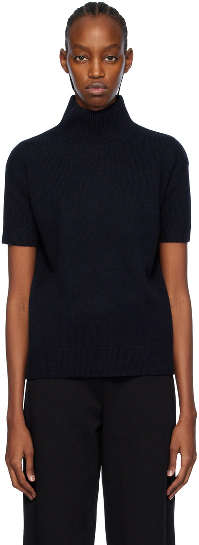 Max Mara Navy Paola Turtleneck In 005 Midnightblue