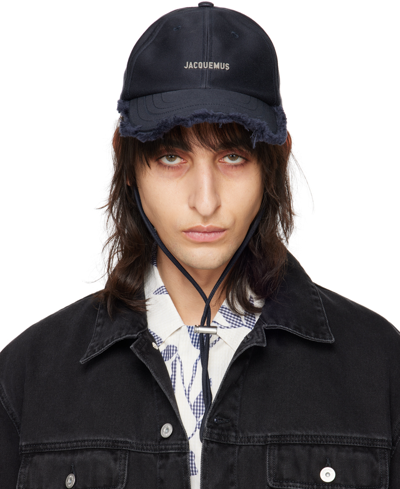 Jacquemus Navy Les Sculptures 'la Casquette Artichaut' Cap In 390 Dark Navy