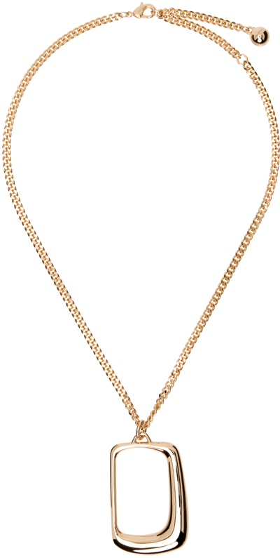 Jacquemus Gold Les Sculptures 'le Collier Ovalo' Necklace In 270 Light Gold
