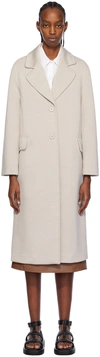 Max Mara Gray Radice Coat In 001 Ecru