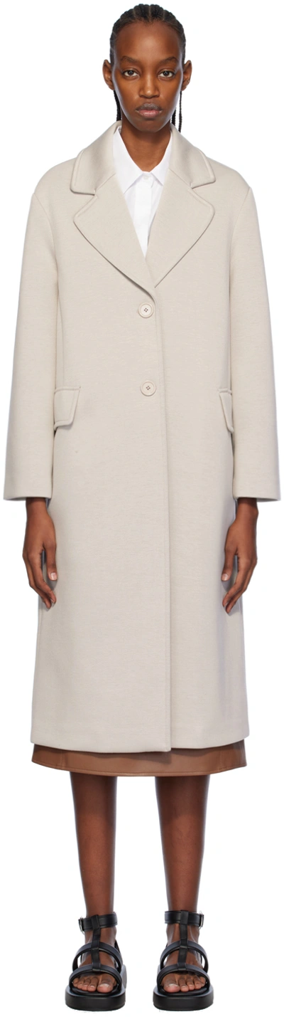 Max Mara Gray Radice Coat In 001 Ecru