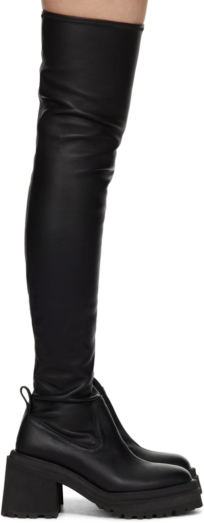 Undercover Black Leather Tall Boots