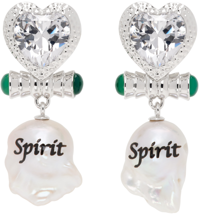 Jiwinaia Silver & White 'spirit' Pearl Drop Earrings