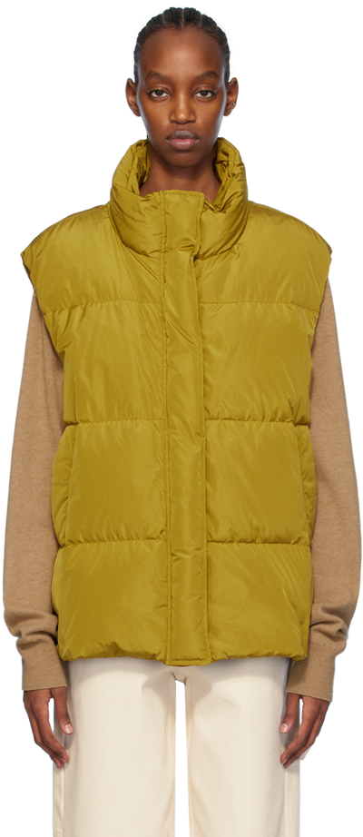 Max Mara Yellow Taffgil Down Vest In 45 Yellow