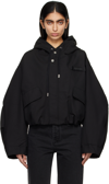 Jacquemus Chic Cropped Parka Coat With Unique Design And High-quality Organic Cotton Blend In Black