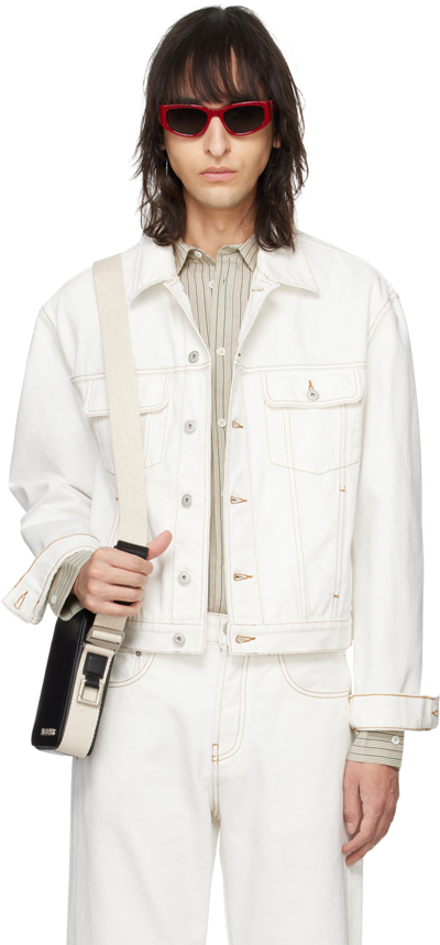 Jacquemus Off-white Les Classiques 'la Veste De-nîmes' Denim Jacket In Off-white/tabac