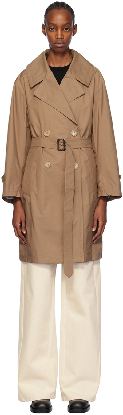 Max Mara Brown Vtrench Trench Coat In 11 Caramel