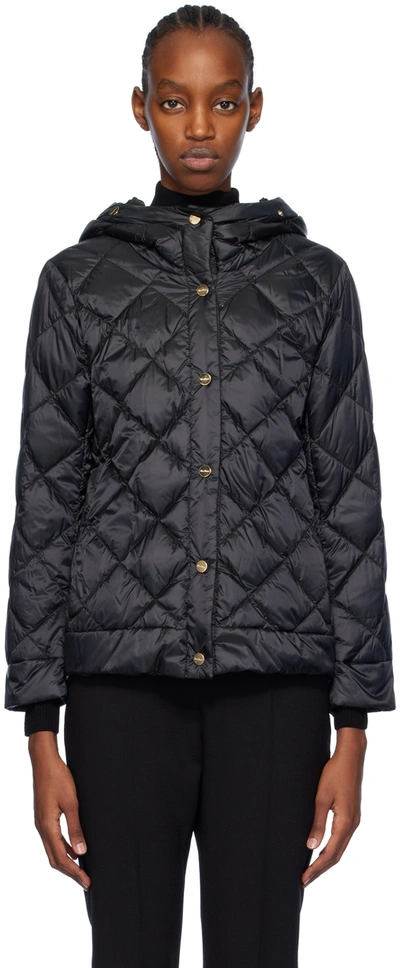 Max Mara Black Risoft Reversible Down Jacket In 1 Black