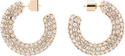 Jacquemus Gold Les Sculptures 'les Créoles Strass' Earrings In 270 Light Gold