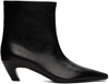 Khaite 50mm Curved-heel Detail Ankle Boots In Black