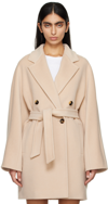 Max Mara Oversized Wool And Cashmere Coat With Lapel Collar And Kimono Sleeves In 12 Beige