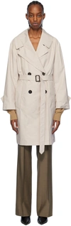 Max Mara Beige Vtrench Trench Coat In 2 Ecru