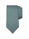 Ferragamo Men's Interlocking Gancini Silk Tie In Green